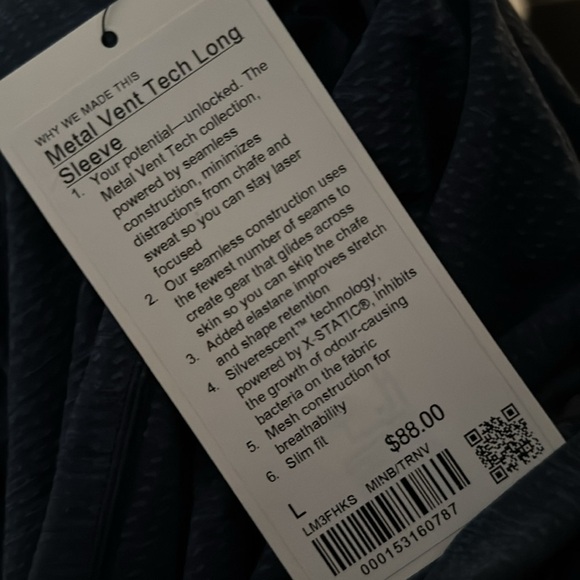 NWT LULULEMON METAL VENT TECH LONG SLEEVE - mineral blue true navy - Picture 8 of 8